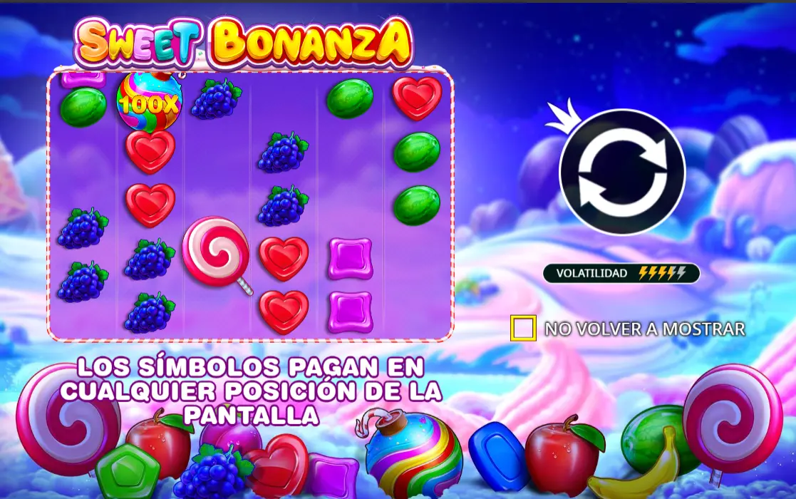 Aprende como jugar en Sweet Bonanza tablero de juego